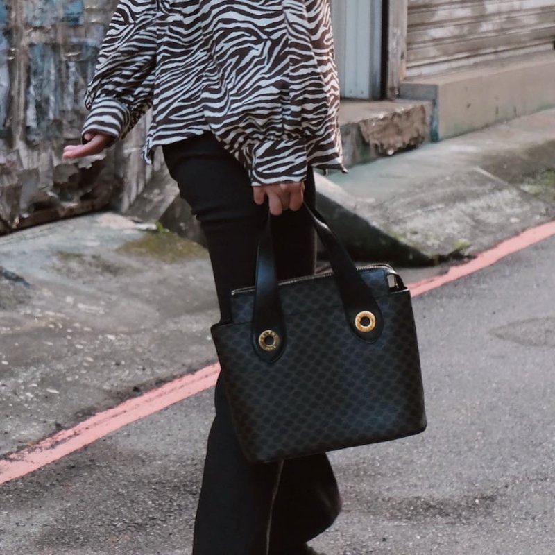 Celine 黑花手提包/vintage-0