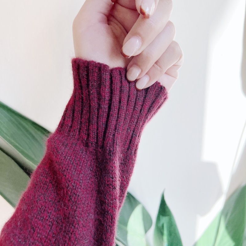 棗紅半立領單面立體麻花 古董羊絨羊毛衣毛衫 cashmere sweater-8