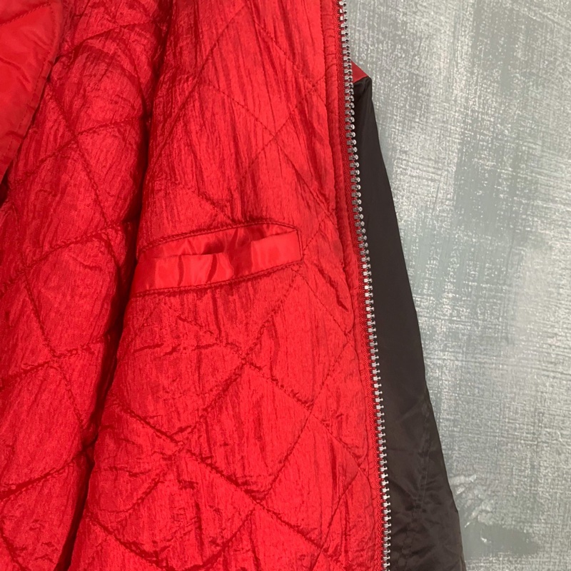 《 福星Flexing✨》櫻桃小丸子 早期 電繡 拼接 拼色 尼龍 棒球外套 夾克 鋪棉 刺繡 圓領 拼布 紅黑 古著 古着 昭和 日系-6