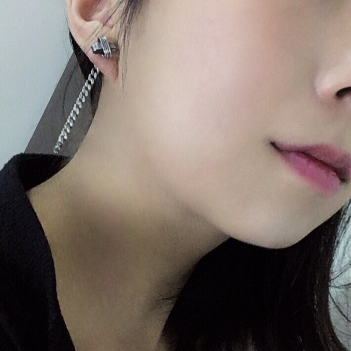 純銀耳環 交叉兩用垂鍊耳環-3