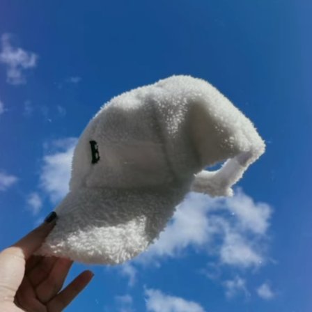 Pazzo 白色羊羔毛棒球帽-1