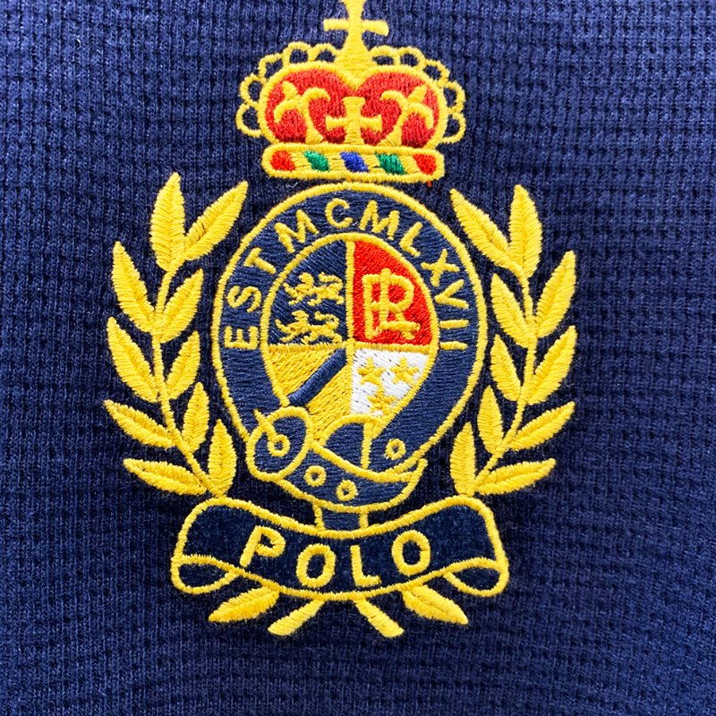 POLO Ralph Lauren 長袖柔軟舒適上衣 深藍色 袖子紅綠雙色 針織LOGO牌 長T【壽司羊羊】二手衣-2