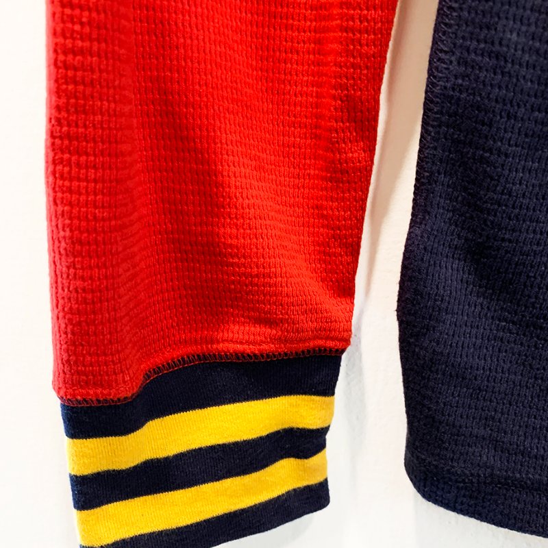 POLO Ralph Lauren 長袖柔軟舒適上衣 深藍色 袖子紅綠雙色 針織LOGO牌 長T【壽司羊羊】二手衣-6