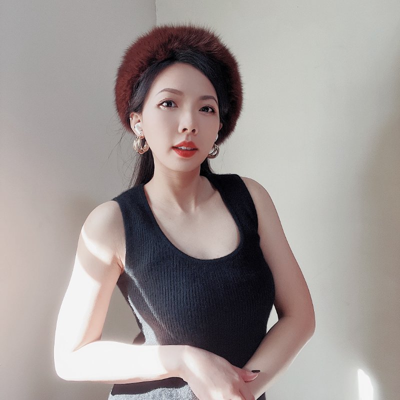 咖茶褐軟軟經典華麗 古董古著貂毛真皮草綁帶圍巾 髮帶-8