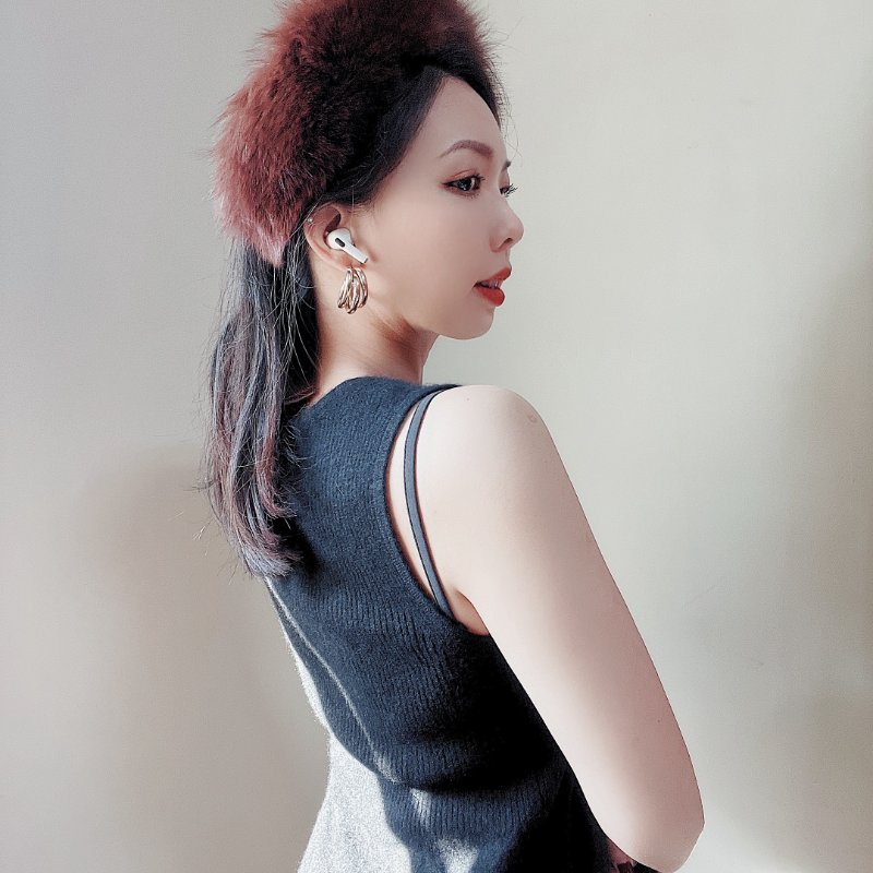 咖茶褐軟軟經典華麗 古董古著貂毛真皮草綁帶圍巾 髮帶-10