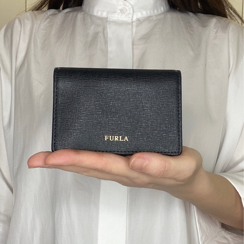 FURLA全真皮黑色名片夾/卡包（全新）-0