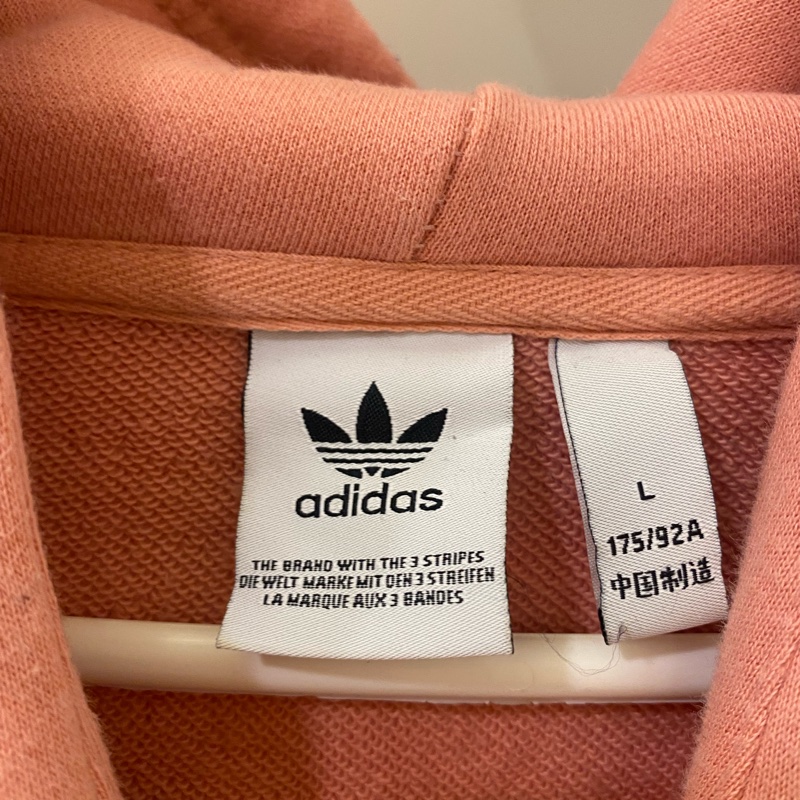 Adidas粉色寬鬆帽T-1