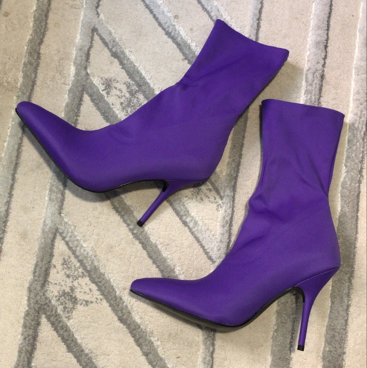 Mini Molly紫色緞面高跟鞋-0