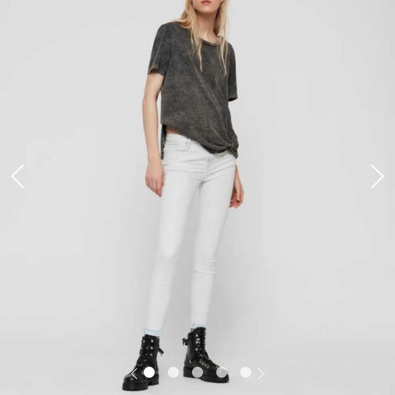 英國品牌Allsaints合身彈性刷白牛仔九分褲-1