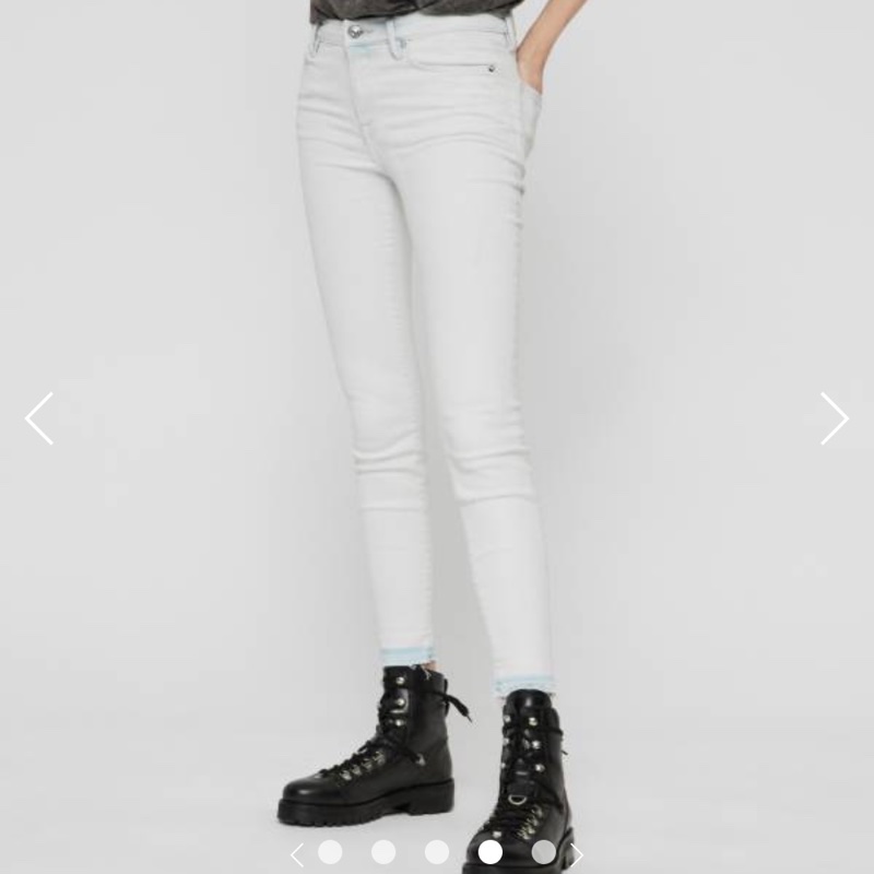 英國品牌Allsaints合身彈性刷白牛仔九分褲-3