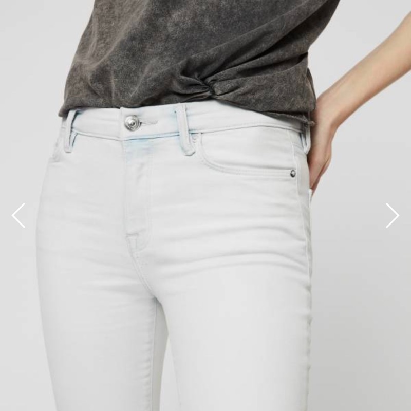 英國品牌Allsaints合身彈性刷白牛仔九分褲-4