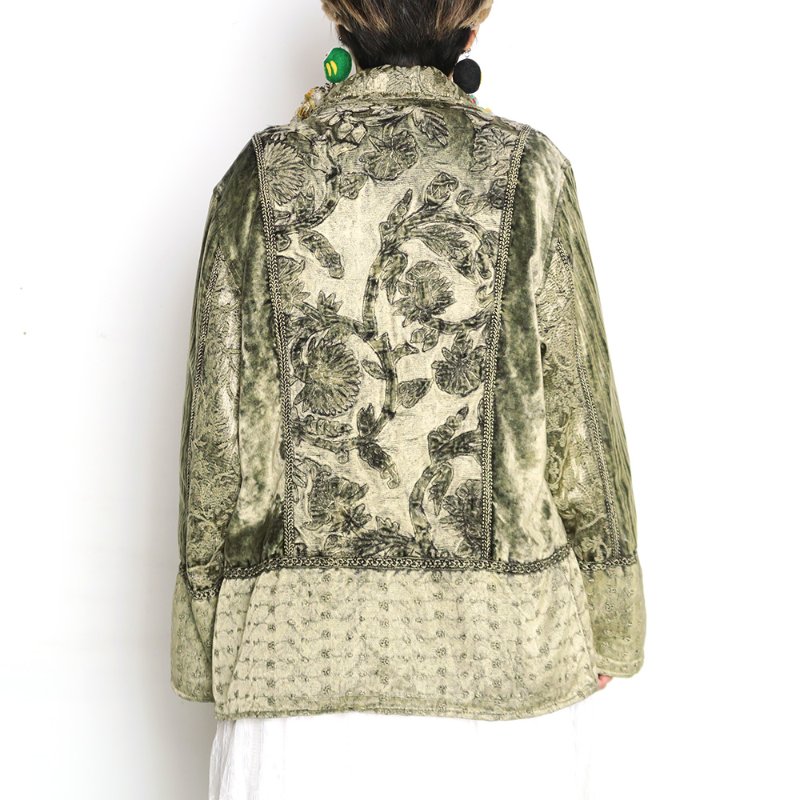 天鵝絨刺繡。古著花毯外套 (FJ 03)-1