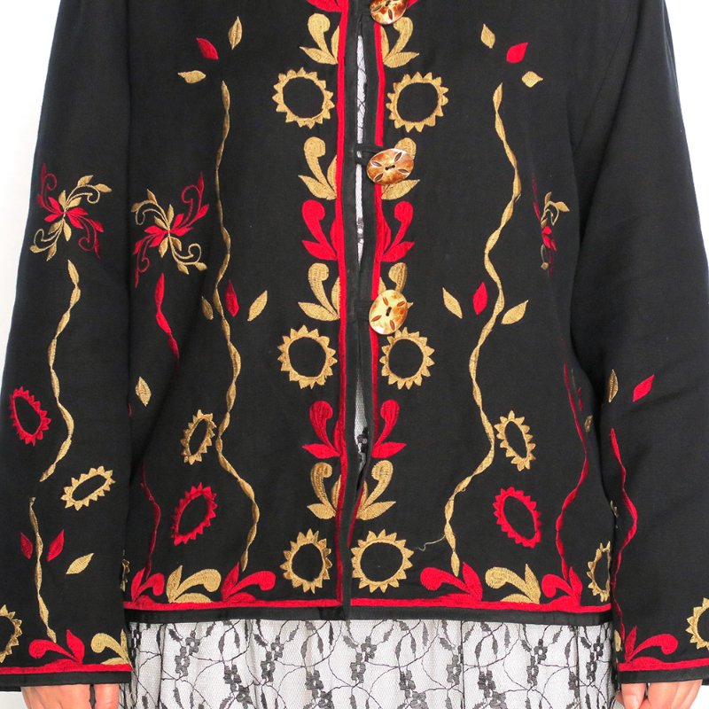 手工刺繡。古著花毯外套 (FJ 12)-2