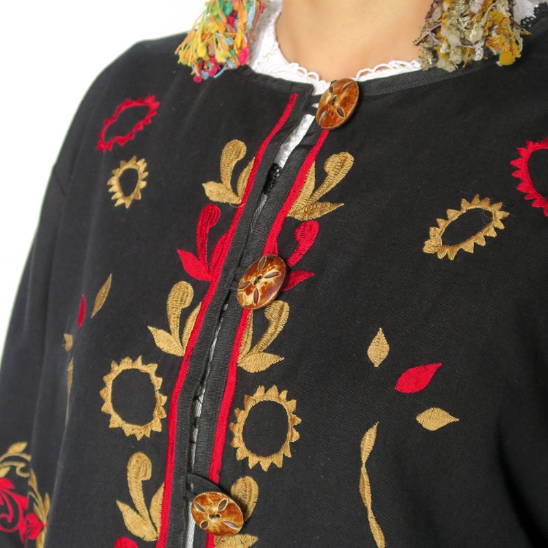 手工刺繡。古著花毯外套 (FJ 12)-5