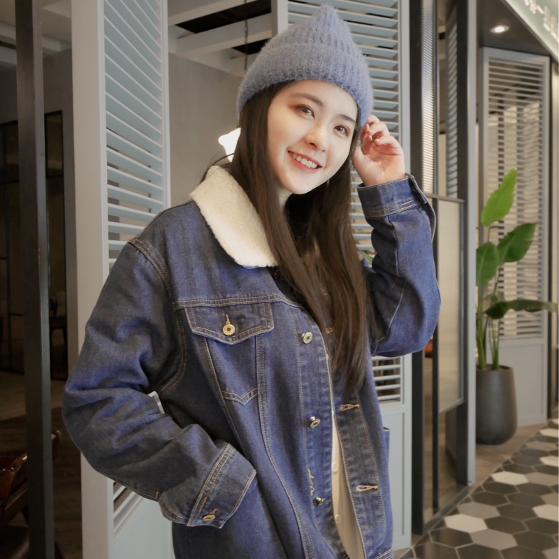 羊羔毛領牛仔外套-0