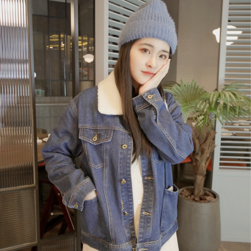 羊羔毛領牛仔外套-1