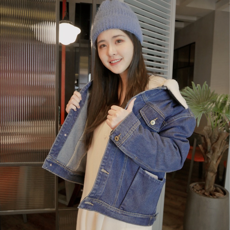 羊羔毛領牛仔外套-2