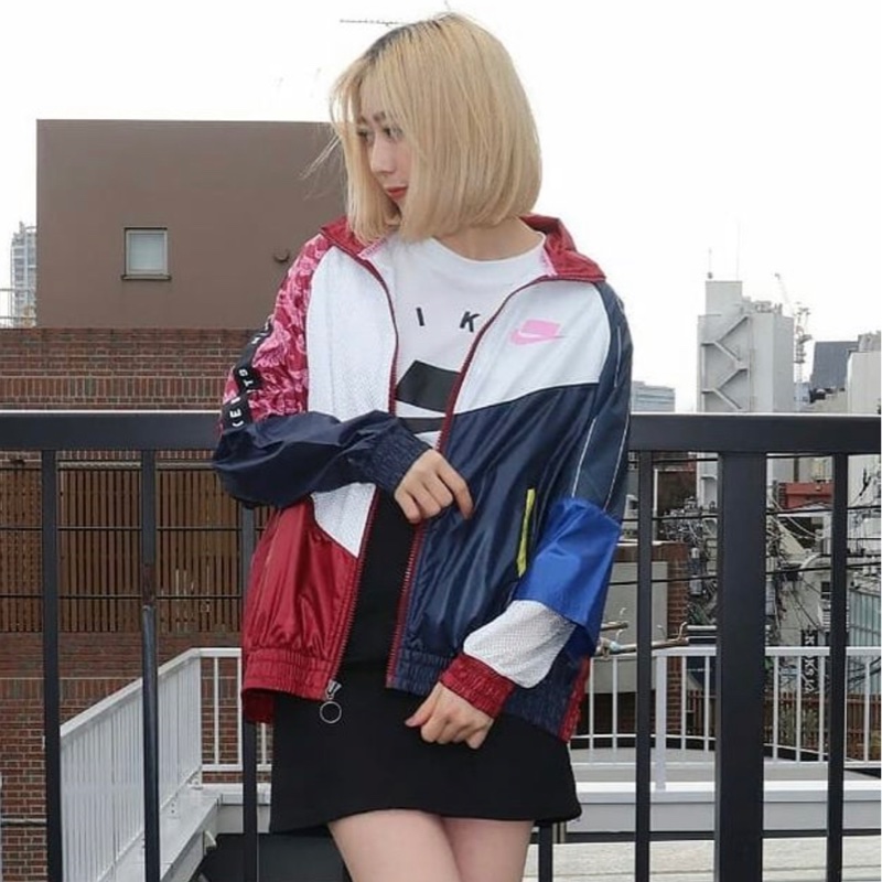 [全新］nike，nsw，kicks Lounge 網紅款時尚拼接防風外套-0