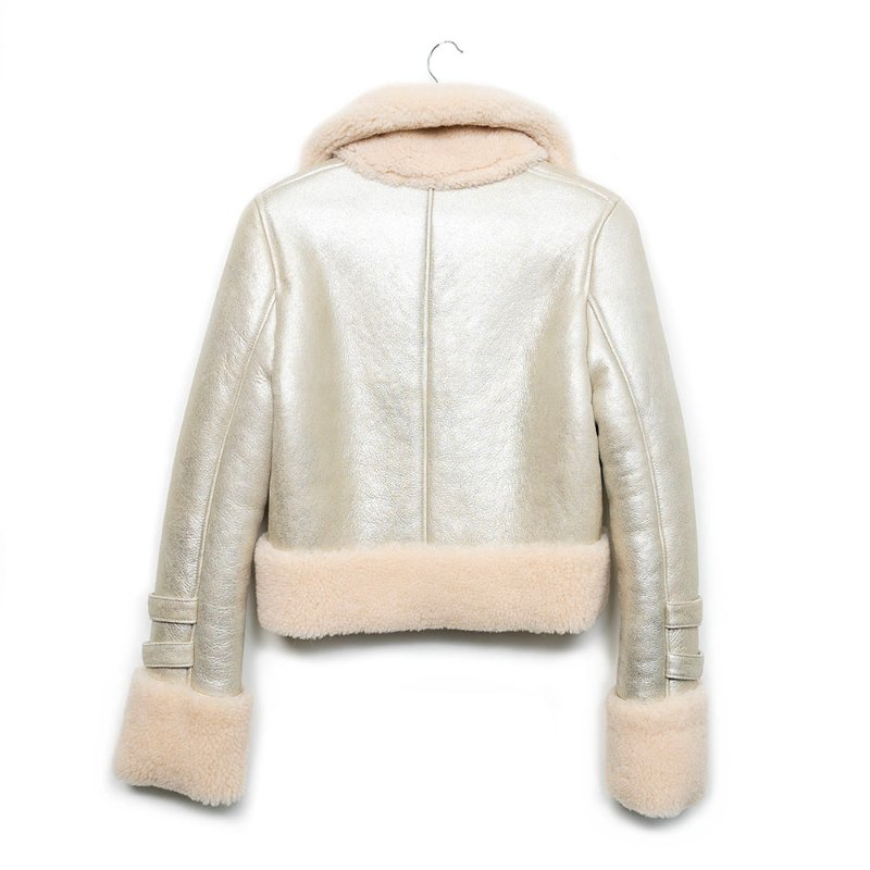 【陳喬恩私服】SEVENSEPT 淡金色羔羊毛外套-1