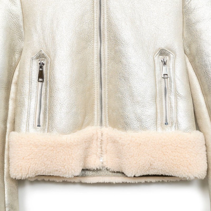 【陳喬恩私服】SEVENSEPT 淡金色羔羊毛外套-2