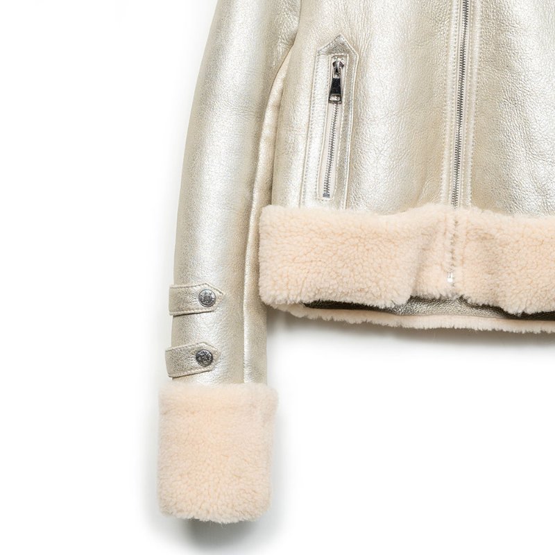 【陳喬恩私服】SEVENSEPT 淡金色羔羊毛外套-3