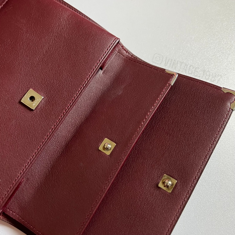 @vintage.1987 - Cartier 黑色羊皮銀色飾角中夾-4