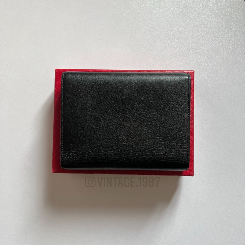 @vintage.1987 - Cartier 黑色羊皮銀色飾角中夾-6