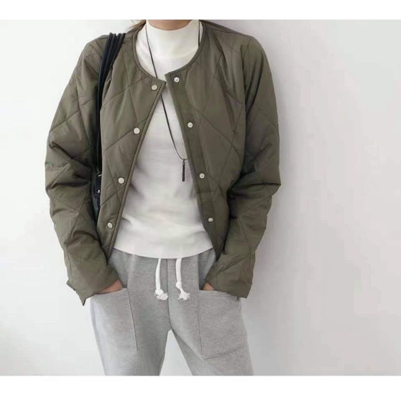 韓國 立體壓紋菱格衍縫外套 菱格壓紋鋪棉外套 防潑水衍縫菱格口袋外套 波浪紋 鋪棉外套夾克 保暖防風外套-0