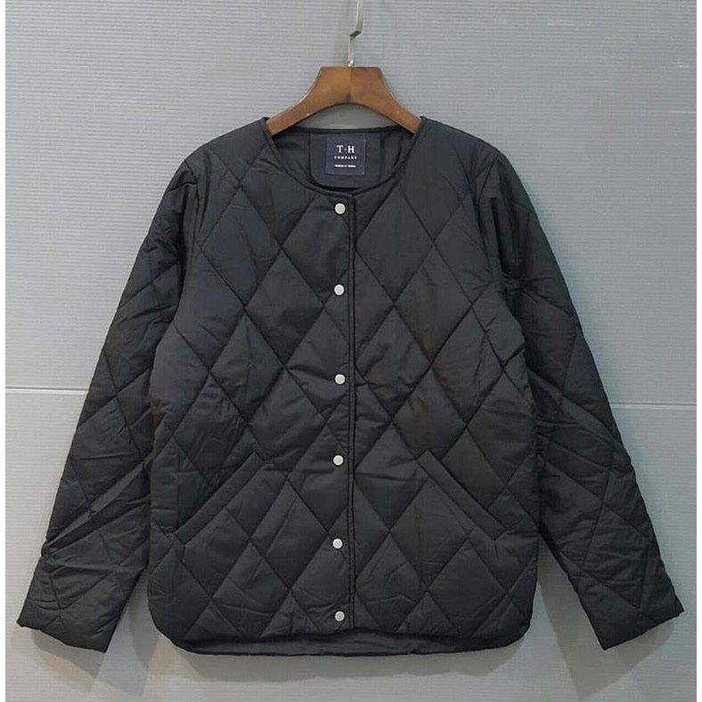 韓國 立體壓紋菱格衍縫外套 菱格壓紋鋪棉外套 防潑水衍縫菱格口袋外套 波浪紋 鋪棉外套夾克 保暖防風外套-3