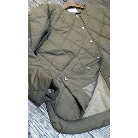 韓國 立體壓紋菱格衍縫外套 菱格壓紋鋪棉外套 防潑水衍縫菱格口袋外套 波浪紋 鋪棉外套夾克 保暖防風外套-6