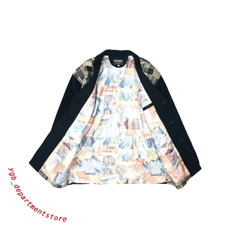 🌞vintage🌞Big Boy by Jiaulen灰黑格紋古着夾克外套(๑•ૅㅁ•๑)美式日系復古辣妹個性90s-1