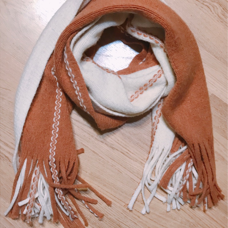 氣質雙色流蘇圍巾-0