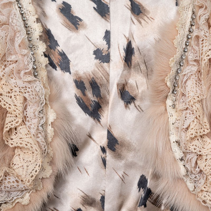 【吳淡如私服】香檳色豹紋水貂毛短版小背心-2