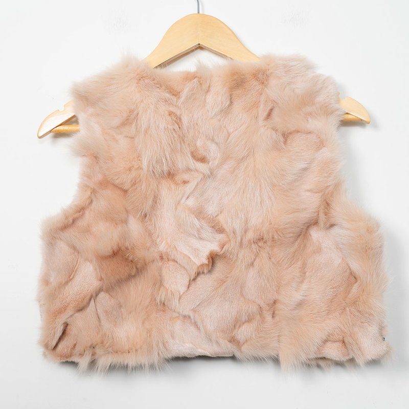 【吳淡如私服】香檳色豹紋水貂毛短版小背心-5