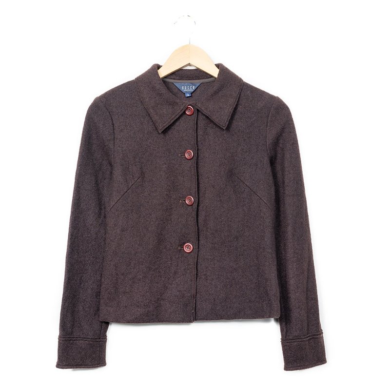 【吳淡如私服】BOSCH 深棕色毛呢短版西裝外套-0