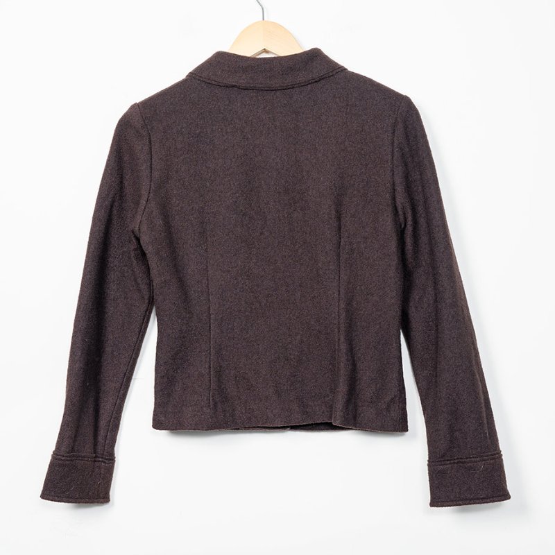 【吳淡如私服】BOSCH 深棕色毛呢短版西裝外套-4