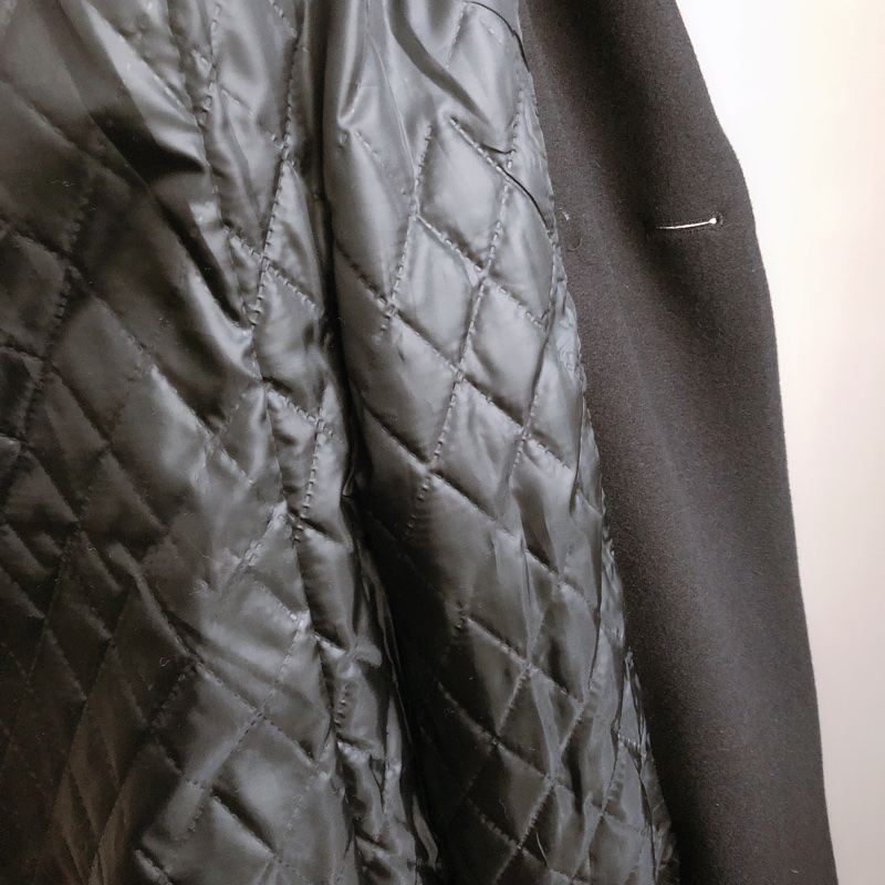 赫本風長版黑色大衣修身外套s-5