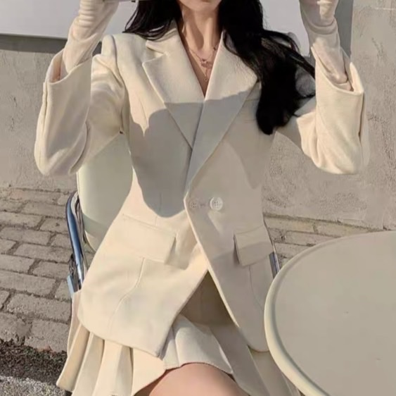 西裝百褶裙套裝-1