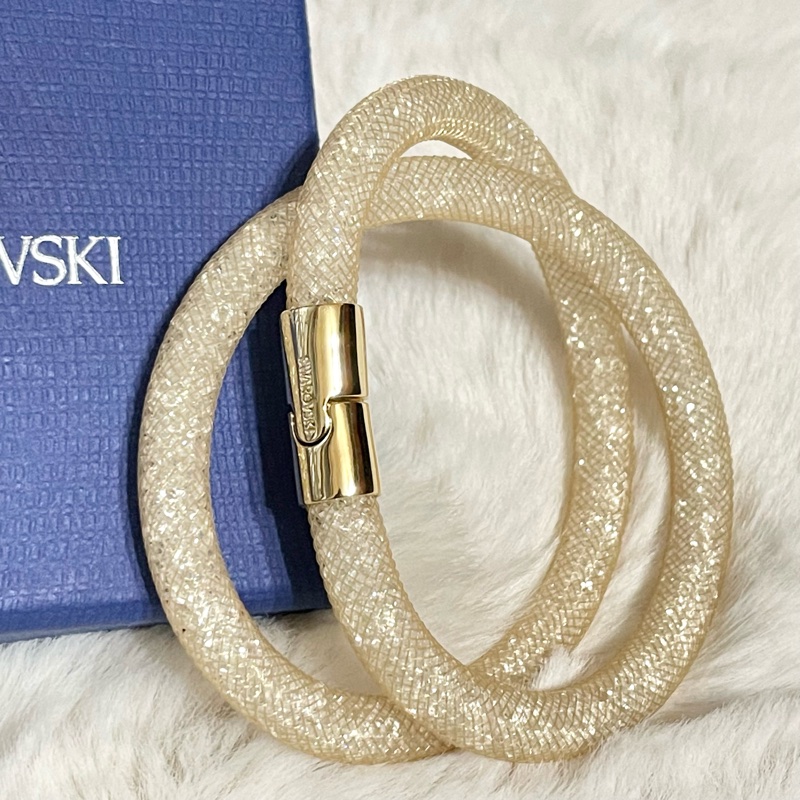 SWAROVSKI 施華洛世奇磁扣式 雙環水晶手環/項鍊（正品）-1