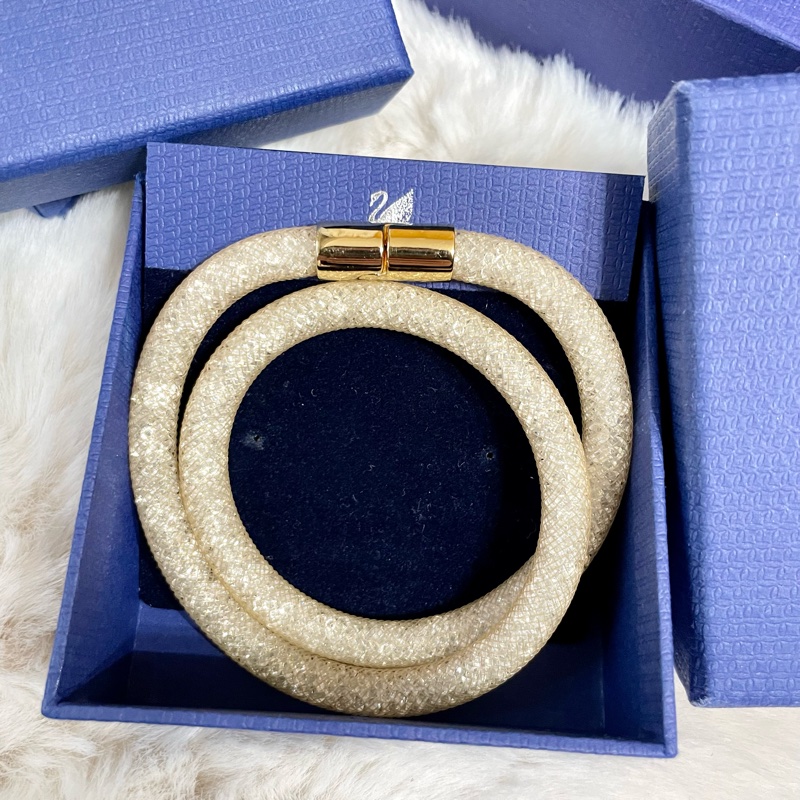 SWAROVSKI 施華洛世奇磁扣式 雙環水晶手環/項鍊（正品）-3