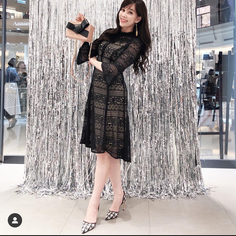 Charles & Keith 粉紅 X 深綠 藤編千鳥格紋高跟鞋-2