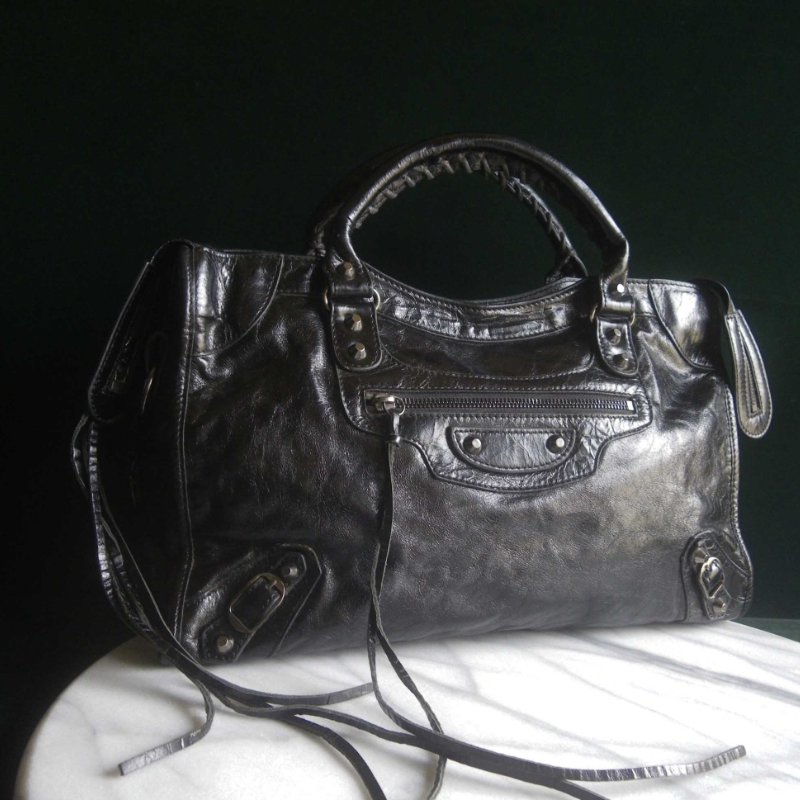 【老時光 OLD-TIME】早期二手老包義大利製BALENCIAGA機車包-0