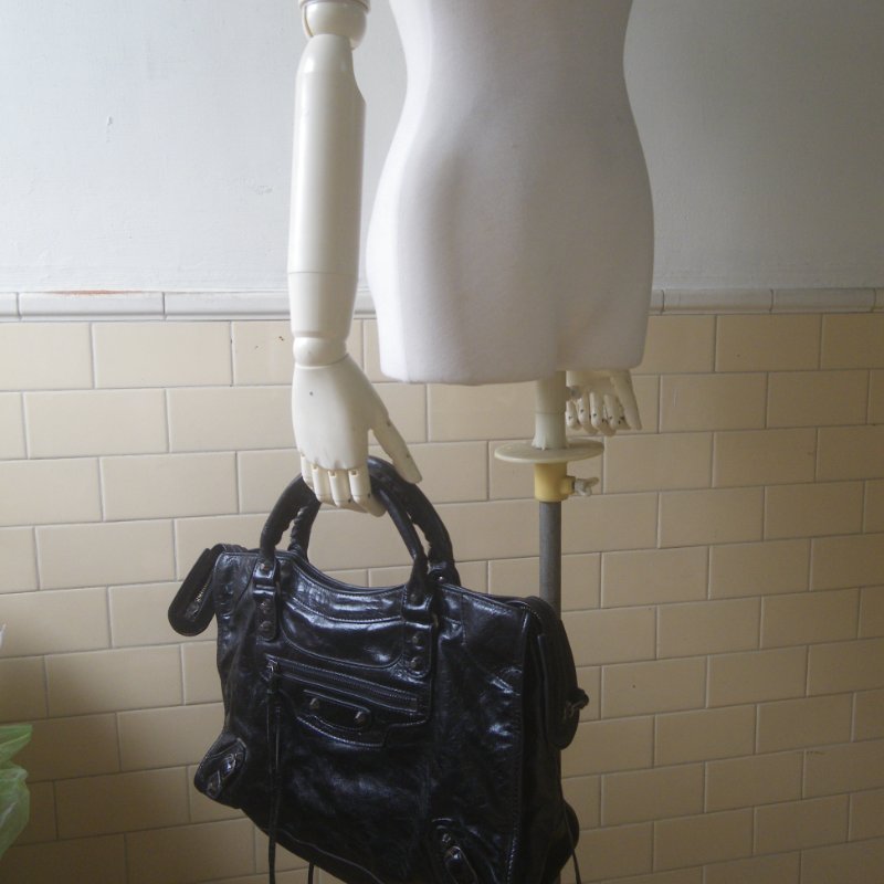 【老時光 OLD-TIME】早期二手老包義大利製BALENCIAGA機車包-1