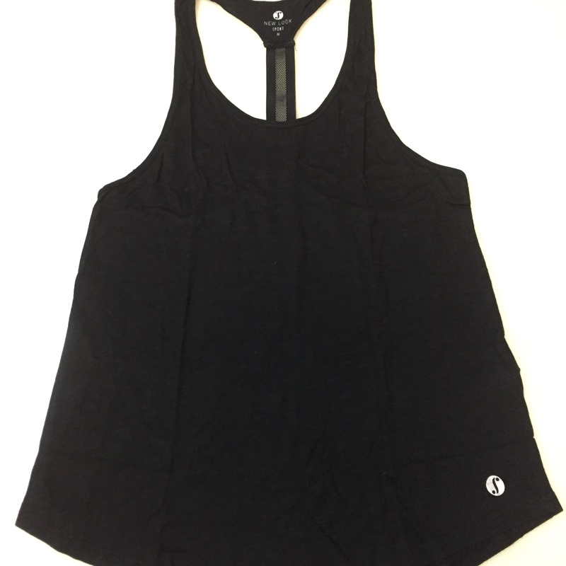 New look 黑色T字挖背運動背心/罩衫|Zumba /Nike/adidas|女生M|遮肚肚|吸汗棉質慢跑訓練罩衫｜喜歡Nike Adidas 可參考-2