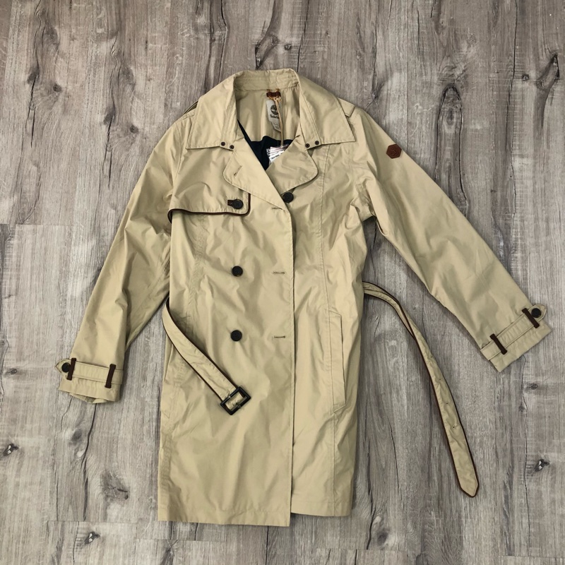 Timberland 防潑水卡其色長版風衣 XL號-0