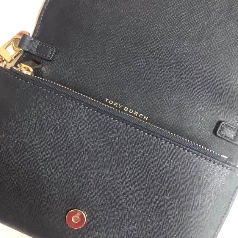 🇺🇸美國購入 TORY BURCH 藏藍色 WOC皮夾/斜背包-2