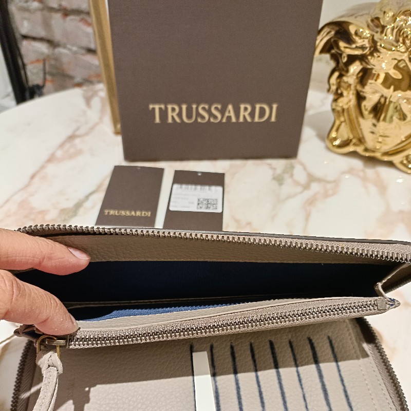 Trussardi義大利製正品經典小狗Logo皮夾-2