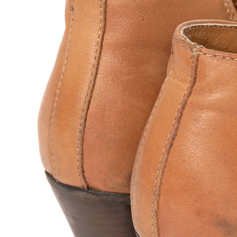 【劉方慈私服】ALDO 駝色木跟皮短靴-5