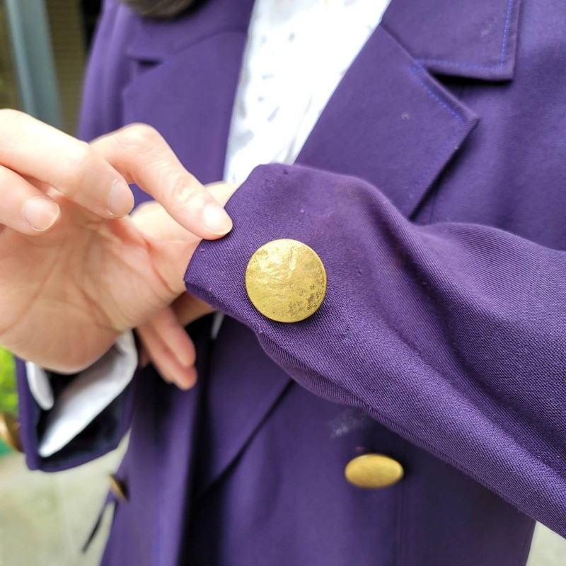 【Y.S.L】高級感紫色雙排扣時尚氣質西裝褲裝套裝-3