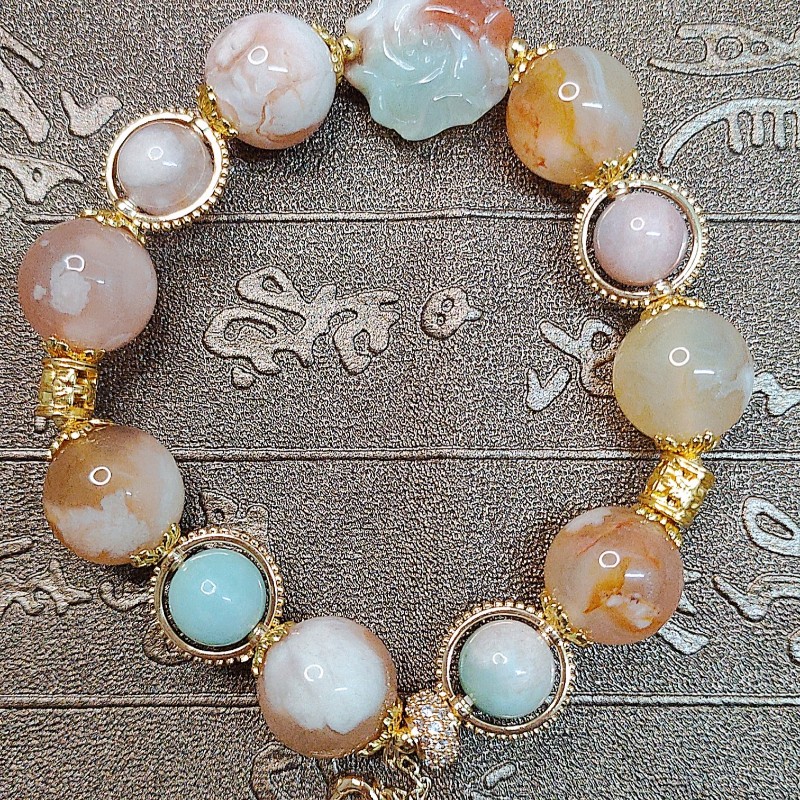 櫻花瑪瑙手珠設計款16手圍-0